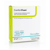 ComfortFoam foam wound dressing box for exuding wounds, 2x2 inch, 10 dressings, DermaRite
