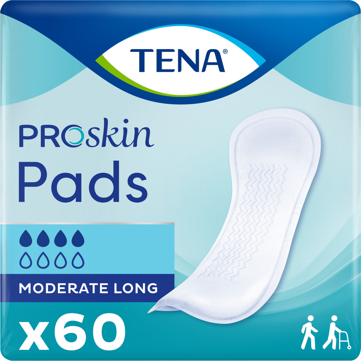 Tena Moderate Absorbency Long Pad, 12" Long