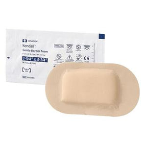 Foam border wound dressing with sterile packaging, used for medical wound care