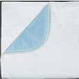 Quilted waterproof mattress protector pad with blue absorbent lining for medical use