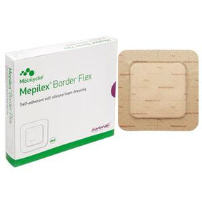 Mepilex Border Flex silicone foam dressing box with adhesive wound dressing pad
