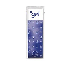 Rectangular medical gel pack with playful blue and white pattern, for medical supplies
