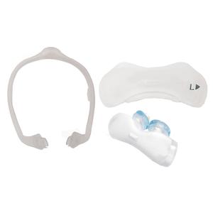 Nasal CPAP mask accessories with silicone headgear and silicone nasal pillows for sleep apnea