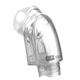 Clear nasal mask cushion attachment for CPAP therapy, transparent plastic medical accessory