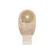 Beige ostomy pouch with adhesive barrier and drainage closure, medical supplies product