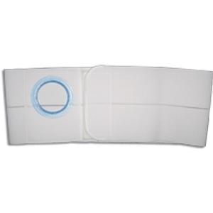White medical ostomy belt with blue ring, essential healthcare supply for patients