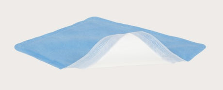 Sterile blue and white medical absorbent pad for wound care and dressing