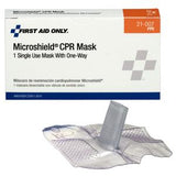 Microshield CPR mask single-use with one-way valve and packaging for emergency medical use