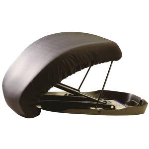 Portable lift assist cushion with black cover for easy seating support
