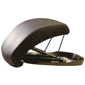 Portable lift assist cushion with black cover for easy seating support