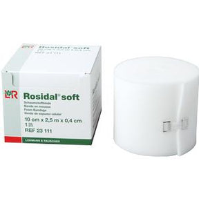 Rosidal soft compression bandage roll and packaging for wound care and medical use