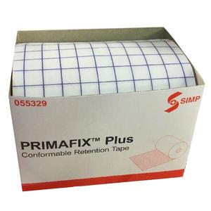 Primafix Plus conformable retention medical tape roll in box with grid pattern