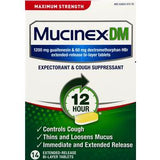 Mucinex DM maximum strength 1200mg expectorant and cough suppressant 14 tablets box