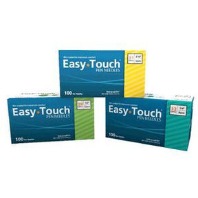 Easy Touch pen needles boxes for insulin with different gauge and length, set of three.
