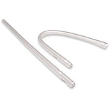 Flexible clear medical catheter tubes on white background, essential medical supply.