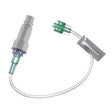 Medical IV extension set with clear tubing and connectors for home healthcare supply