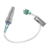 Medical IV extension set with clear tubing and connectors for home healthcare supply