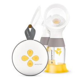 Electric breast pump with control unit and bottles, designed for home medical use