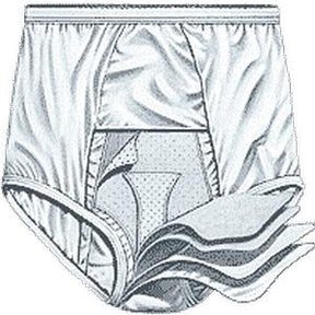 Adult incontinence underwear with inner absorbent pad and leak-proof layers