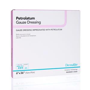 Petrolatum gauze dressing box, gauze dressing for wound care, 6x36 inches, sterile medical supply