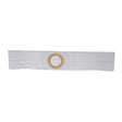 White elastic ostomy support belt with center opening for medical use
