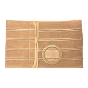 Beige ostomy support belt with round opening, medical supply for stoma care