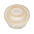 Transparent medical filter cap with beige rim for respiratory or medical device use