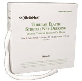 Box of tubular elastic stretch net dressing, size extra small, with soft white gauze visible.
