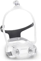 Full face CPAP mask with headgear, clear silicone frame, for sleep apnea therapy