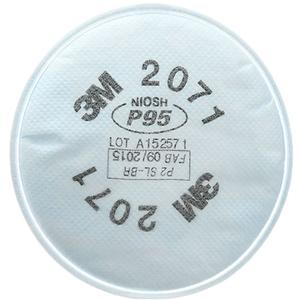 3M 2071 P95 particulate filter with NIOSH label, circular white design, medical supply