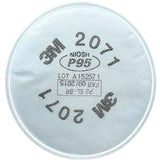 3M 2071 P95 particulate filter with NIOSH label, circular white design, medical supply