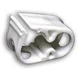 White plastic medical tubing clamp for home healthcare supplies