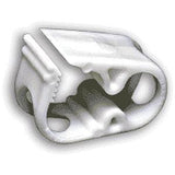 White plastic medical tubing clamp for home healthcare supplies