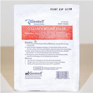 Gentell collagen wound filler sterile medical supply packet for wound care