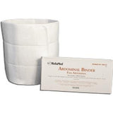 White abdominal binder medical support wrap with product packaging for post-surgery recovery