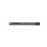 Black and gray insulin pen for diabetes management on white background
