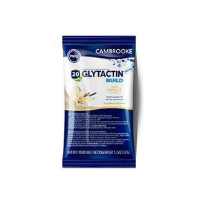 Cambrooke Glytactin Build vanilla protein powder packet for medical nutrition