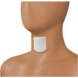 Medical adhesive patch on mannequin neck, essential medical supply for chronic care