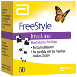 FreeStyle InsuLinx blood glucose test strips box with butterfly, 50 count