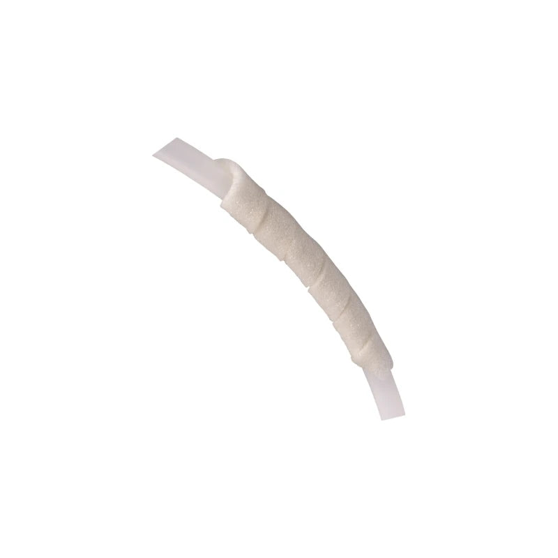 Curved medical foam dressing on a clear tube, wound care and medical supply product