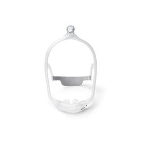 Minimalist nasal CPAP mask frame with headgear for sleep apnea therapy
