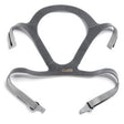 Adjustable gray CPAP mask headgear with four straps for sleep apnea therapy