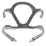 Adjustable gray CPAP mask headgear with four straps for sleep apnea therapy