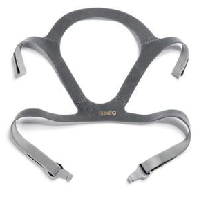 Adjustable gray CPAP mask headgear with four straps for sleep apnea therapy