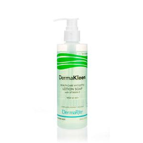 DermaKleen antiseptic lotion soap bottle with pump dispenser, for mild skin cleansing