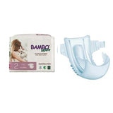Bambo Nature baby diapers package and unfolded diaper, eco-friendly disposable design