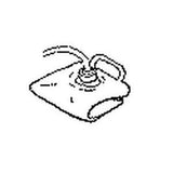 Line drawing of a medical urine collection bag with tube and handle for home healthcare use