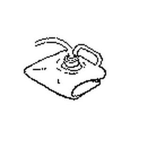 Line drawing of a medical urine collection bag with tube and handle for home healthcare use