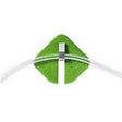 Medical tube securement device with green adhesive pad and clear tubing, home healthcare supply