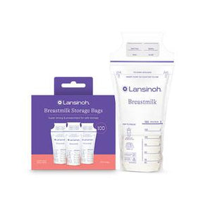 Lansinoh breastmilk storage bags box and individual clear storage bag for safe milk storage